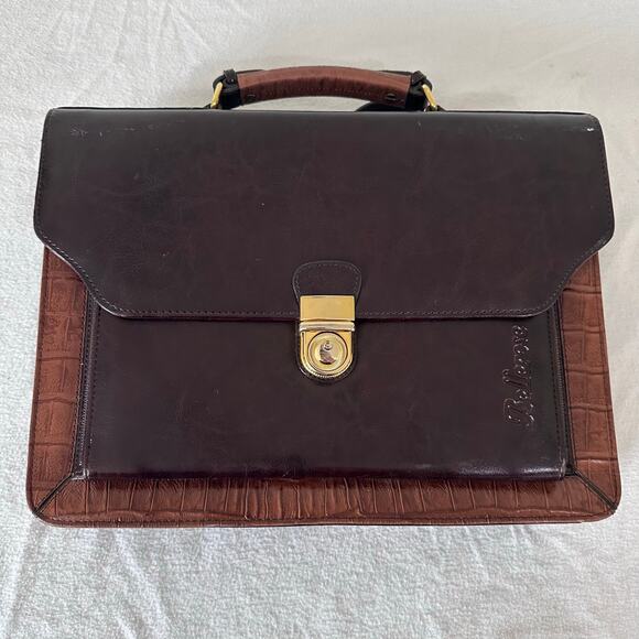Bellerose Handbags - Vintage Bellerose Organizer Bag Brown Briefcase Laptop Messenger Portfolio Bag